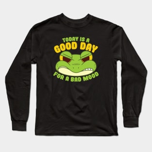 Good Day Bad Mood Angry Frog Long Sleeve T-Shirt